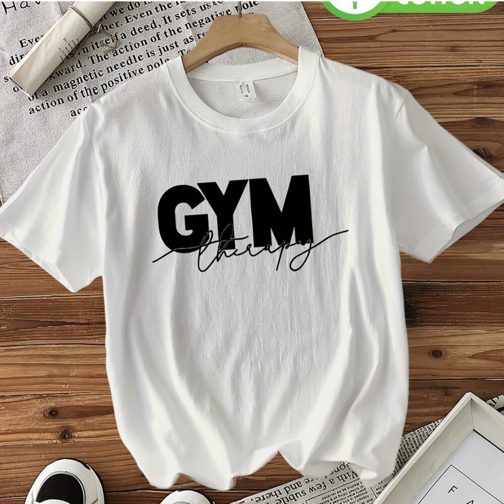 SHEIN Graphic Crop Top Gym Therapy